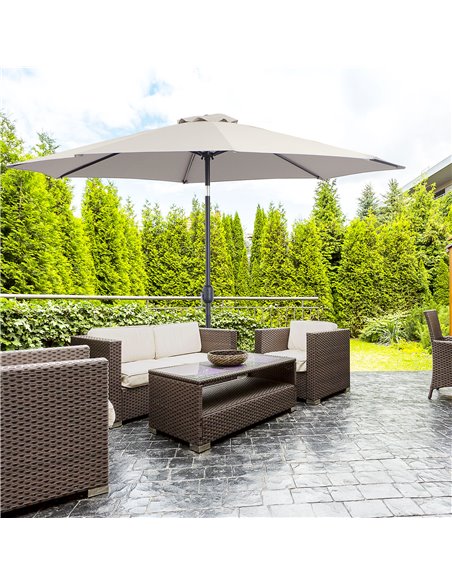 Outsunny 3(m) Tilting Parasol Garden Umbrellas, Outdoor Sun Shade with 8 Ribs, Tilt and Crank Handle for Balcony, Bench, Garden, - pic 49778 | FastDaddyshop