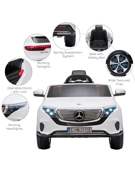 HOMCOM Benz EQC 400 12V Kids Electric Car Ride On Toy w/ Remote Control - pic 4978 | FastDaddyshop