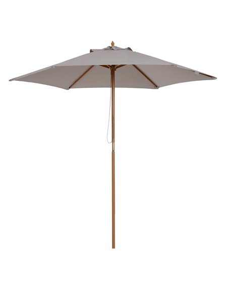 Outsunny 2.5m Wood Garden Parasol Wooden Umbrella Canopy, Grey 84D-056GY - pic 49786 | FastDaddyshop