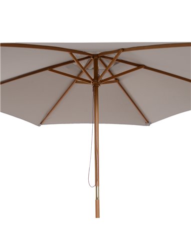 Outsunny 2.5m Wood Garden Parasol Sun Shade Patio Outdoor Wooden Umbrella Canopy Grey 84D-056GY