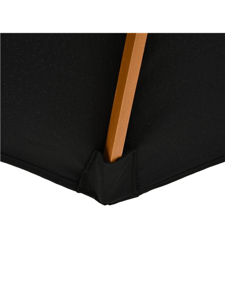 Outsunny ⌀3m Bamboo Wooden Market Patio Umbrella Garden Parasol Outdoor Sunshade Canopy, 8-ribs,Black 840-065BK - pic 49802 | FastDaddyshop