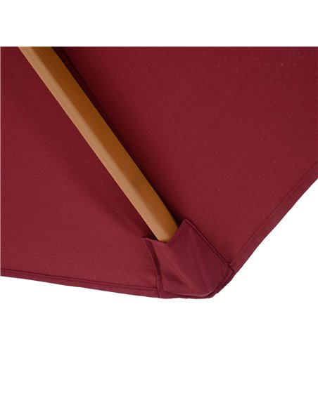 Outsunny ⌀3m Bamboo Wooden Market Patio Umbrella Garden Parasol Outdoor Sunshade Canopy, 8-ribs,Wine Red 01-0576 - pic 49820 | FastDaddyshop