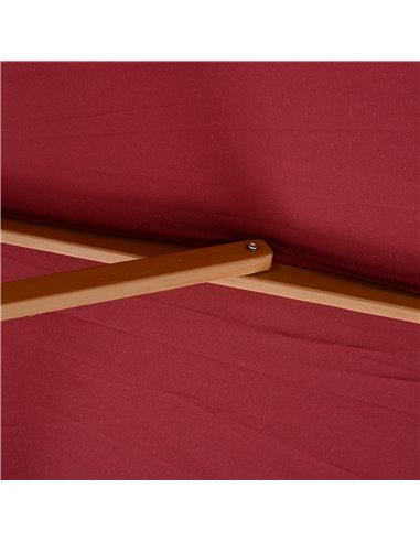 Outsunny ⌀3m Bamboo Wooden Market Patio Umbrella Garden Parasol Outdoor Sunshade Canopy, 8-ribs,Wine Red 01-0576