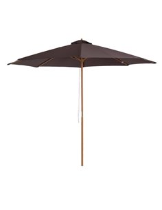 Outsunny 3m Wooden Market Patio Umbrella Garden Parasol, Coffee 01-0577