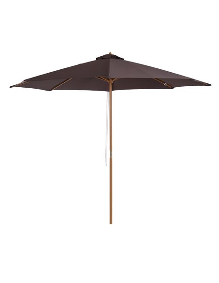 Outsunny 3m Wooden Market Patio Umbrella Garden Parasol, Coffee 01-0577 - pic 49831 | FastDaddyshop
