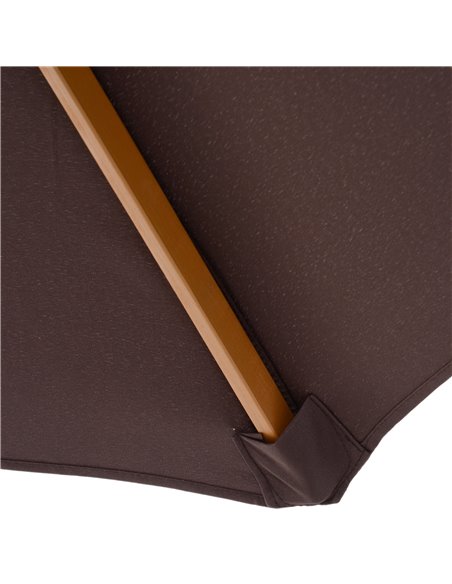 Outsunny ⌀3m Bamboo Wooden Market Patio Umbrella Garden Parasol Outdoor Sunshade Canopy, 8-ribs,Coffee 01-0577 - pic 49838 | FastDaddyshop