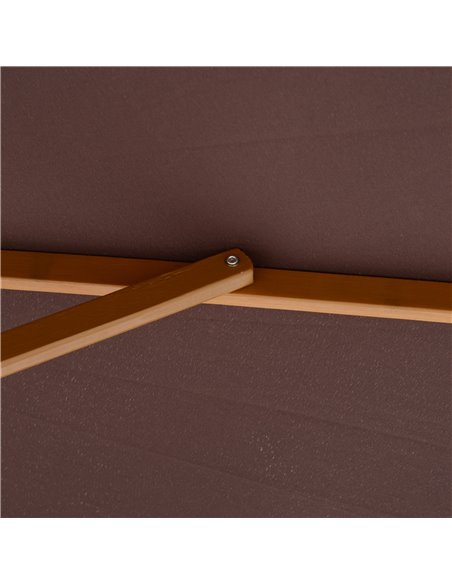 Outsunny ⌀3m Bamboo Wooden Market Patio Umbrella Garden Parasol Outdoor Sunshade Canopy, 8-ribs,Coffee 01-0577 - pic 49839 | FastDaddyshop