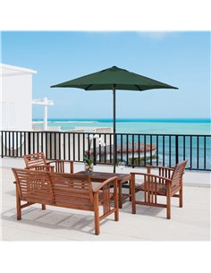 Outsunny 2m Patio Parasol Umbrella, Outdoor Sun Shade, Green 84D-159GN 2