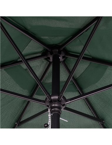 Outsunny 2m Patio Parasols Umbrellas, Outdoor Sun Shade with 6 Sturdy Ribs for Balcony, Bench, Garden, Green 84D-159GN