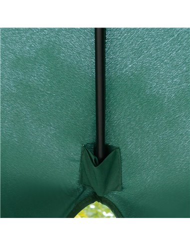 Outsunny 2.66m Garden Parasol Umbrella, Outdoor Market Table Umbrella, Outdoor Sun Shade with Ruffles, 8 Sturdy Ribs, Green 84D-