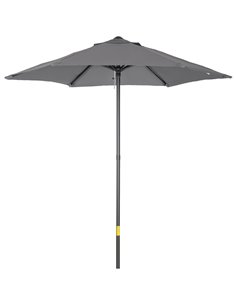 Outsunny 2m Patio Parasol Umbrella, Outdoor Sun Shade, Dark Grey 84D-159CG