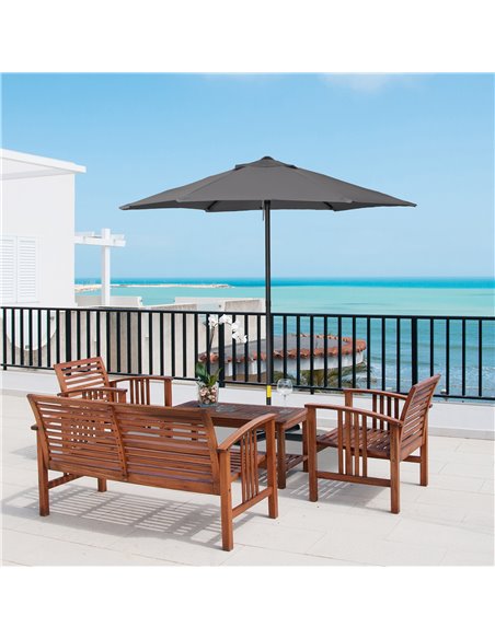 Outsunny 2m Patio Parasols Umbrellas, Outdoor Sun Shade with 6 Sturdy Ribs for Balcony, Bench, Garden, Dark Grey 84D-159CG - pic 49868 | FastDaddyshop