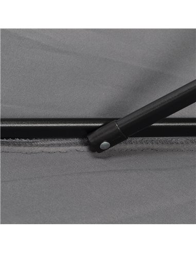 Outsunny 2m Patio Parasols Umbrellas, Outdoor Sun Shade with 6 Sturdy Ribs for Balcony, Bench, Garden, Dark Grey 84D-159CG