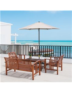 Outsunny 2m Patio Parasol Umbrella, Outdoor Sun Shade, Cream White 84D-159 2