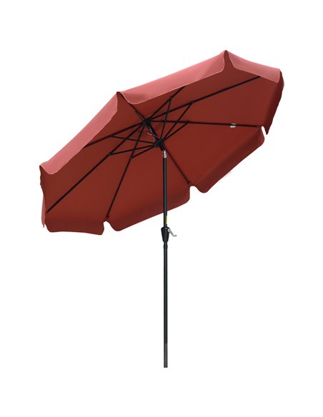 Outsunny 2.66m Patio Umbrella Garden Parasol, Wine Red 84D-157WR - pic 49885 | FastDaddyshop