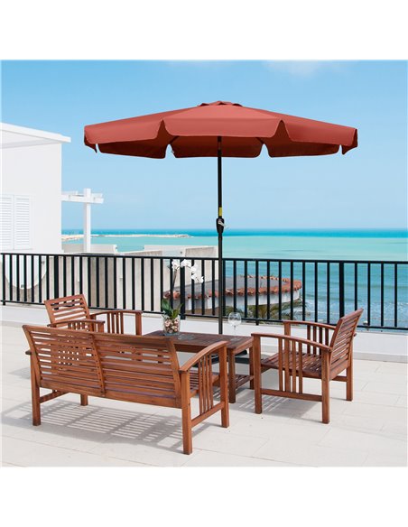 Outsunny 2.66m Patio Umbrella Garden Parasol, Wine Red 84D-157WR - pic 49886 | FastDaddyshop
