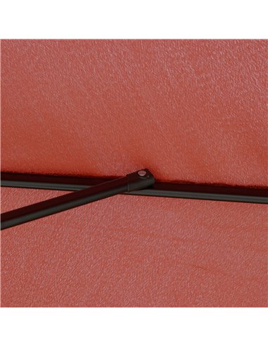 Outsunny 2.66m Patio Umbrella Garden Parasol Outdoor Sun Shade Table Umbrella with Ruffles, 8 Sturdy Ribs, Wine Red 84D-157WR