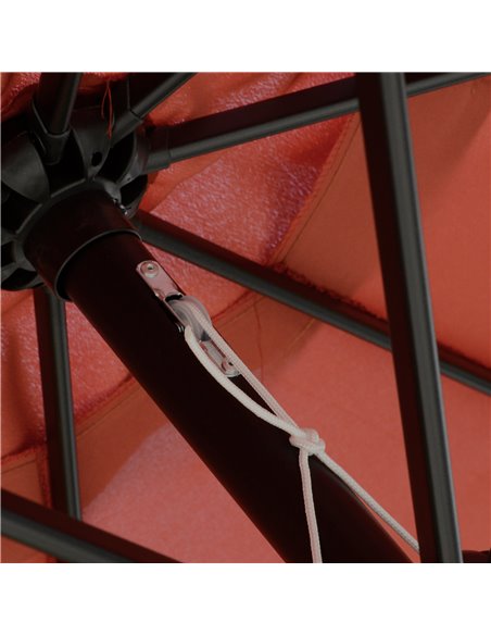 Outsunny 2.66m Patio Umbrella Garden Parasol Outdoor Sun Shade Table Umbrella with Ruffles, 8 Sturdy Ribs, Wine Red 84D-157WR - pic 49893 | FastDaddyshop