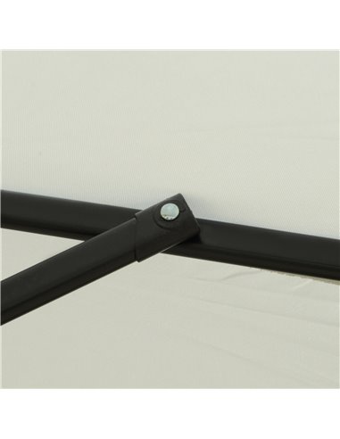 Outsunny 2.66m Patio Umbrella Garden Parasol Outdoor Sun Shade Table Umbrella with Ruffles, 8 Sturdy Ribs, Cream White 84D-157