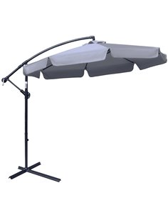 Outsunny 2.7m Banana Parasol Cantilever Umbrella, Dark Grey 84D-161CG
