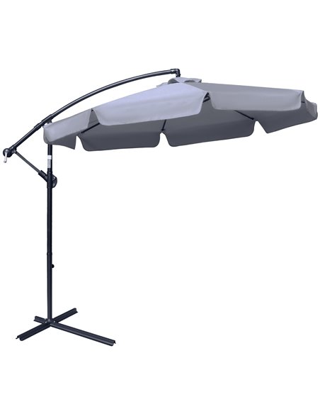 Outsunny 2.7m Banana Parasol Cantilever Umbrella, Dark Grey 84D-161CG - pic 49912 | FastDaddyshop