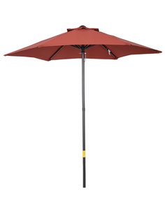 Outsunny 2m Patio Parasols Umbrellas, Outdoor Sun Shade, Wine Red 84D-159WR