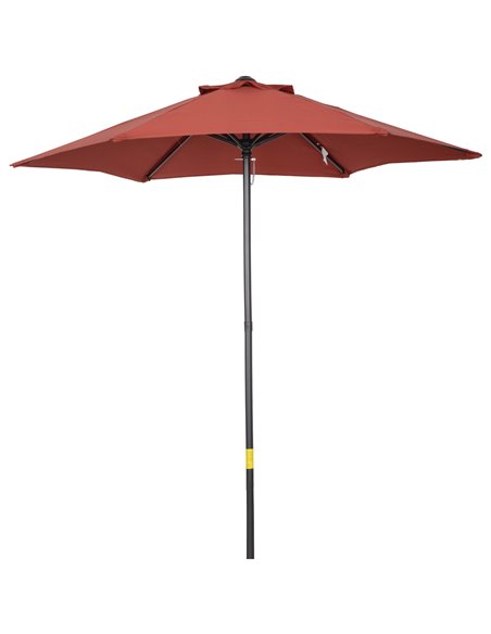 Outsunny 2m Patio Parasols Umbrellas, Outdoor Sun Shade, Wine Red 84D-159WR - pic 49921 | FastDaddyshop