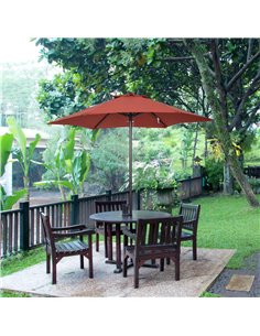 Outsunny 2m Patio Parasols Umbrellas, Outdoor Sun Shade, Wine Red 84D-159WR 2