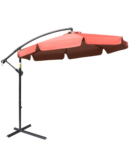 Outsunny 2.7m Garden Banana Parasol Cantilever Umbrella, Wine Red 84D-161WR - pic 49930 | FastDaddyshop