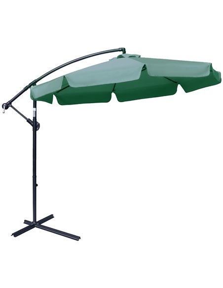 Outsunny 2.7m Garden Parasol Cantilever Umbrella, Green 84D-161GN - pic 49948 | FastDaddyshop