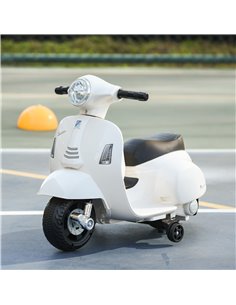 HOMCOM Vespa Licensed Kids Ride On Motorcycle 6V Battery Powered Electric Trike Toys for 18-36 Months with Horn Headlight White