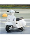 HOMCOM Vespa Licensed Kids Ride On Motorcycle 6V Battery Powered Electric Trike Toys for 18-36 Months with Horn Headlight White
