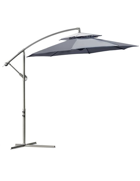 Outsunny 2.7m Garden Banana Parasol Cantilever Umbrella, Dark Grey 84D-187CG - pic 49975 | FastDaddyshop