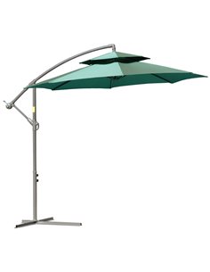 Outsunny 2.7m Banana Parasol Cantilever Umbrella, Green 84D-187GN