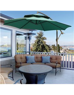 Outsunny 2.7m Banana Parasol Cantilever Umbrella, Green 84D-187GN 2