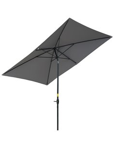 Outsunny 2 x 3(m) Garden Parasols Umbrella, Dark Grey 84D-158CG