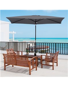 Outsunny 2 x 3(m) Garden Parasols Umbrella, Dark Grey 84D-158CG 2