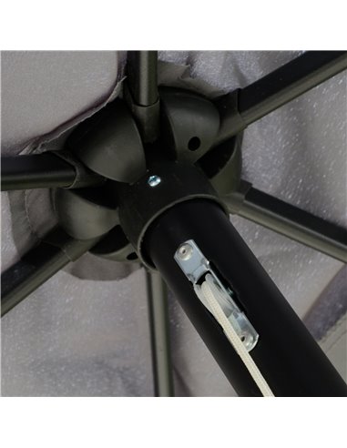 Outsunny 2 x 3(m) Garden Parasols Umbrellas Rectangular Patio Market Umbrella Outdoor Sun Shade w/ Crank & Push Button Tilt, Alu
