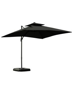 Outsunny 3 x 3(m) Garden Cantilever Roma Parasol, Dark Grey 84D-073CG