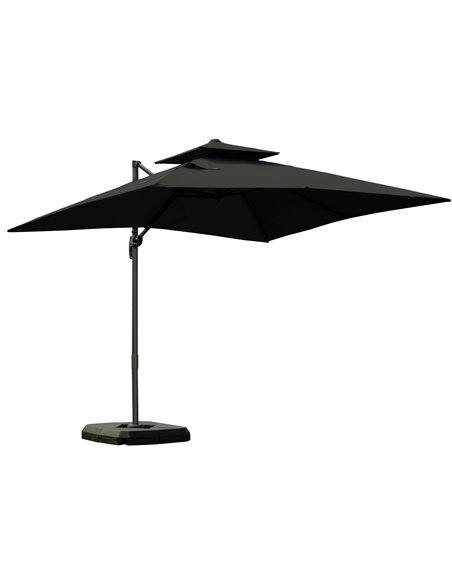 Outsunny 3 x 3(m) Garden Cantilever Roma Parasol, Dark Grey 84D-073CG - pic 50011 | FastDaddyshop