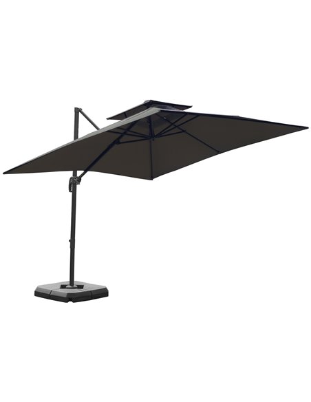 Outsunny 3 x 3(m) Garden Cantilever Roma Parasol with Crank and Tilt, Square Overhanging Patio Umbrella with 360° Rotation, Sun  - pic 50018 | FastDaddyshop