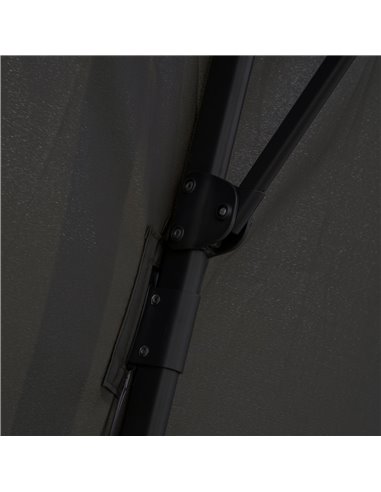 Outsunny 3 x 3(m) Garden Cantilever Roma Parasol with Crank and Tilt, Square Overhanging Patio Umbrella with 360° Rotation, Sun 