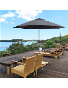 Outsunny 2.7M Garden Parasol, Patio Sun Umbrella, Charcoal Grey 84D-023CG 2