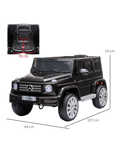HOMCOM Compatible 12V Battery-powered Kids Electric Ride On Car Mercedes Benz G500 Toy with Parental Remote Control Music Lights