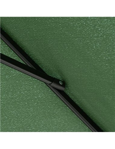 Outsunny 2 x 3m Rectangular Market Umbrella Patio Outdoor Table Umbrellas with Crank & Push Button Tilt, Green 84D-158GN