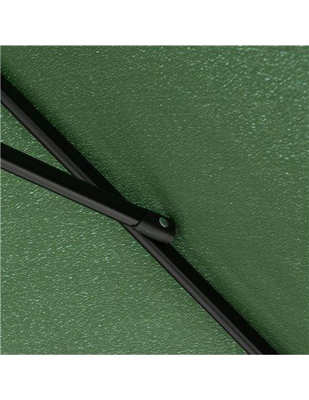 Outsunny 2 x 3m Rectangular Market Umbrella Patio Outdoor Table Umbrellas with Crank & Push Button Tilt, Green 84D-158GN - pic 50055 | FastDaddyshop