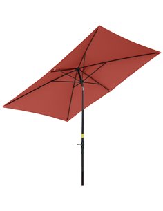 Outsunny 2 x 3(m) Garden Parasols Umbrella, Wine Red 84D-158WR