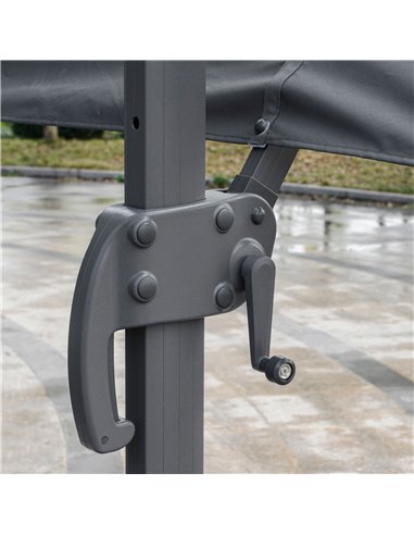 Outsunny 4.5m Double-Sided Rectangular Patio Parasol, Large Garden Umbrella with Crank Handle, 360° Cross Base for Bench, Outdoo