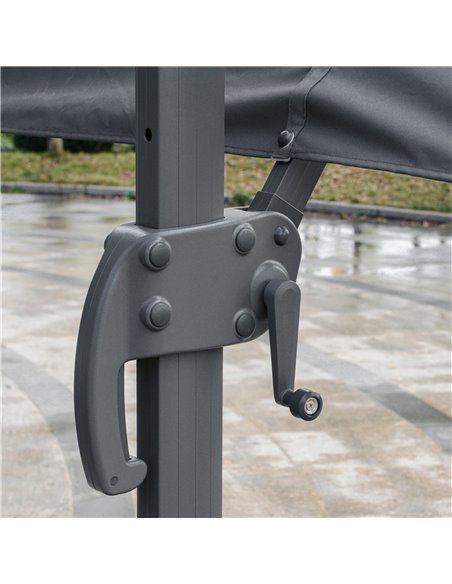 Outsunny 4.5m Double-Sided Rectangular Patio Parasol, Large Garden Umbrella with Crank Handle, 360° Cross Base for Bench, Outdoo - pic 50073 | FastDaddyshop