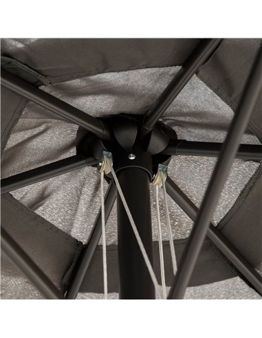 Outsunny 2.8m Patio Parasols Umbrellas Outdoor 6 Ribs Sunshade Canopy Manual Push Garden Backyard Furniture, Dark Grey 84D-067CG